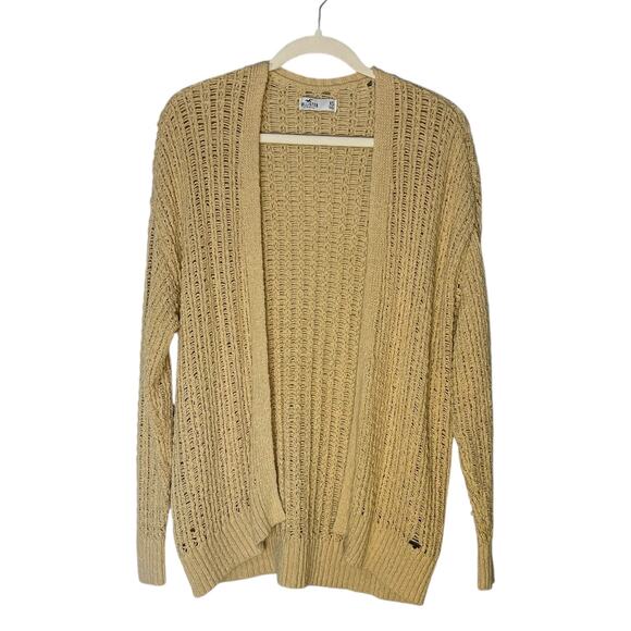Hollister Women’s XS Tan Oversized Open-Stitch Knit Cardigan Sweater - Picture 10 of 10